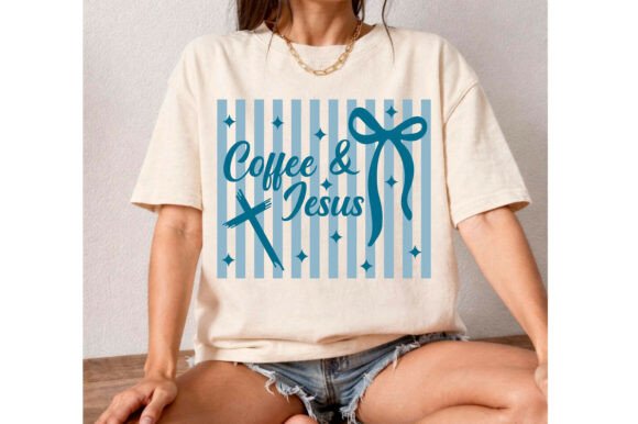 Coquette Coffee and Jesus Png: A Perfect Graphic for T-Shirt Designs