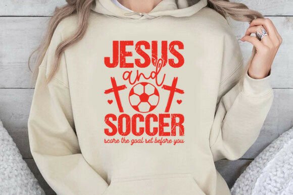 Jesus and Soccer Png, Christian Graphics for T-Shirt Designs