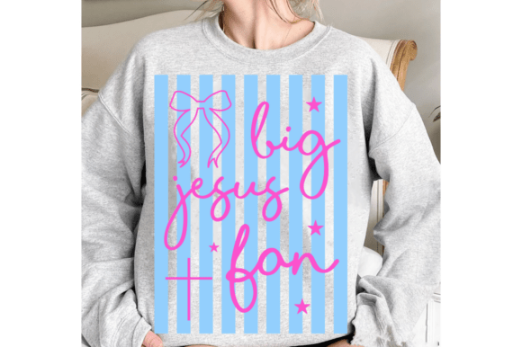 Striking Striped Big Jesus Fan PNG for T-Shirt Designs