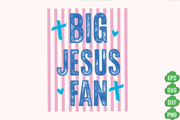 Striped Big Jesus Fan PNG for T-Shirt Designs and Graphics