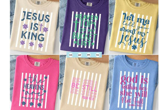 Striped Christian PNG Bundle: A Versatile Graphics Tool for T-Shirt Designs