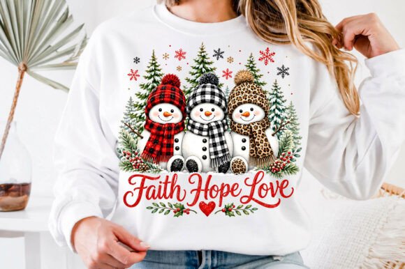 Winter Christian Faith Hope Love PNG for T-Shirt Designs